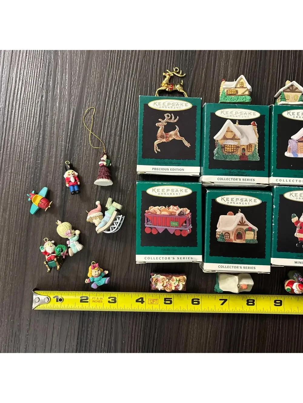 Vintage 90's Hallmark Collectors Mini Ornaments Lot of 20 Santa Cottage Reindeer